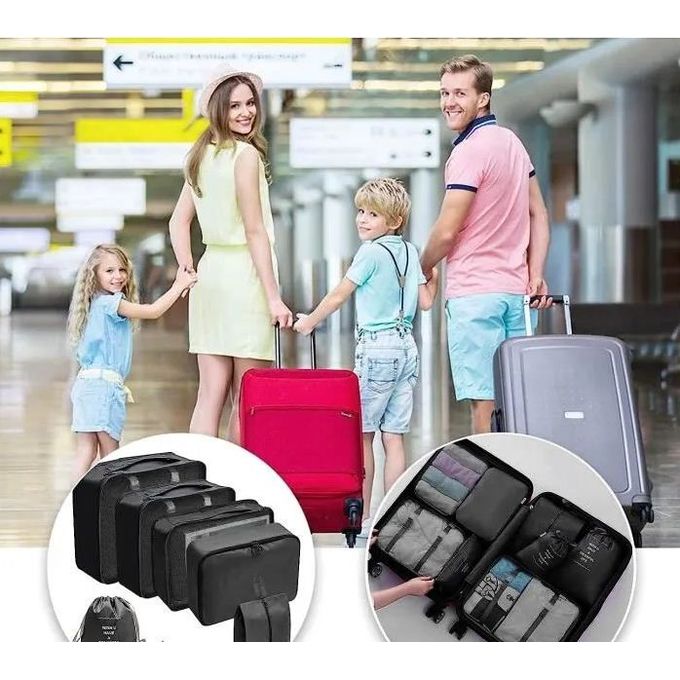 7Pcs Ensemble De Sacs De Voyage Pliables