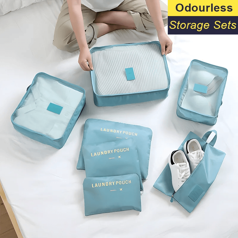 ensemble de 8 pièces organisateur sacs - Cachou