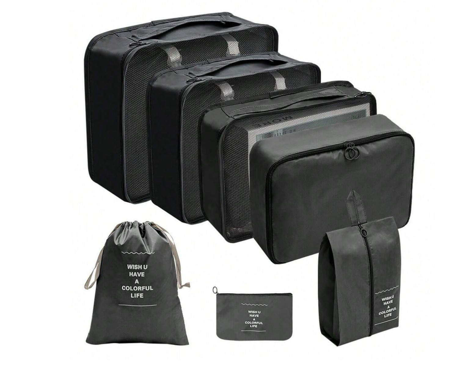 7Pcs Ensemble De Sacs De Voyage Pliables