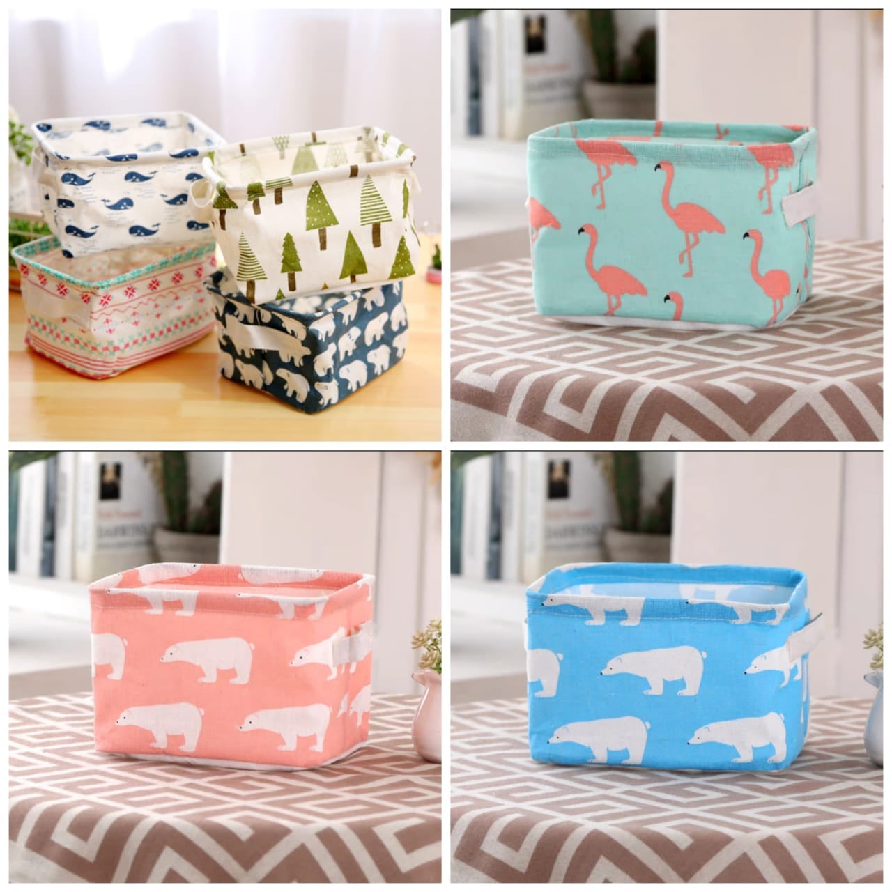 6 Paniers de Rangement carrés Pliables Multifonction