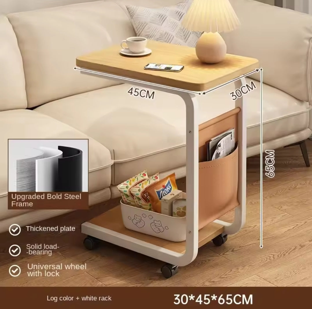 Table d'appoint de canapé avec roulettes
