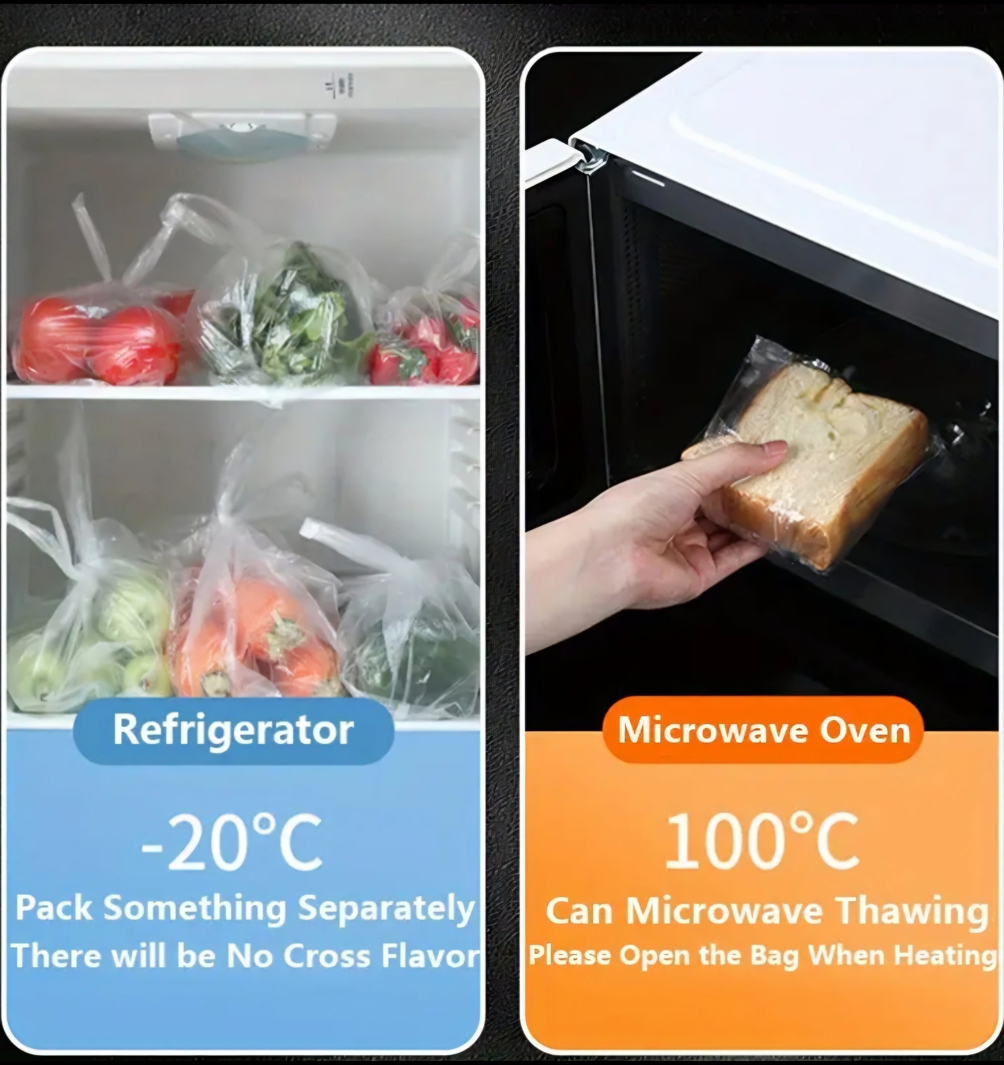 Boîte de 100 Sacs de Conservation Alimentaire – Qualité Supérieure