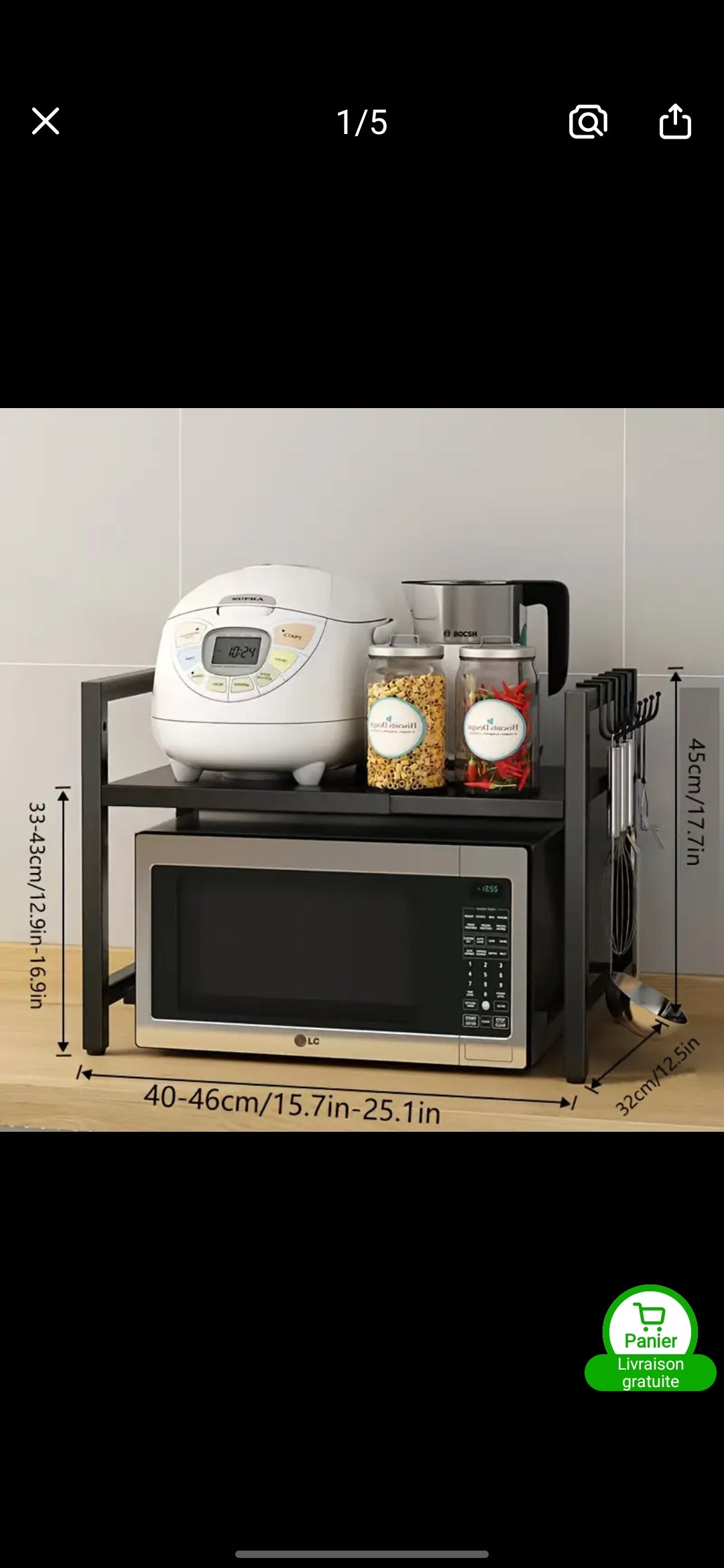 Etagère de Rangement de Cuisine Rétractable